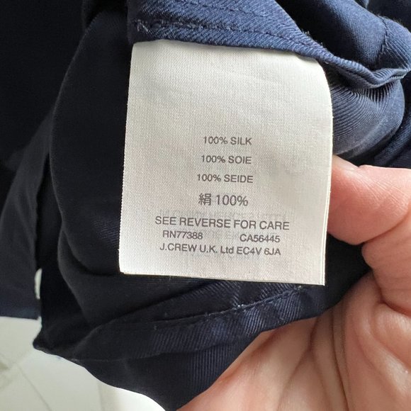 J. Crew Navy Ruffle Blouse - Picture 6 of 6